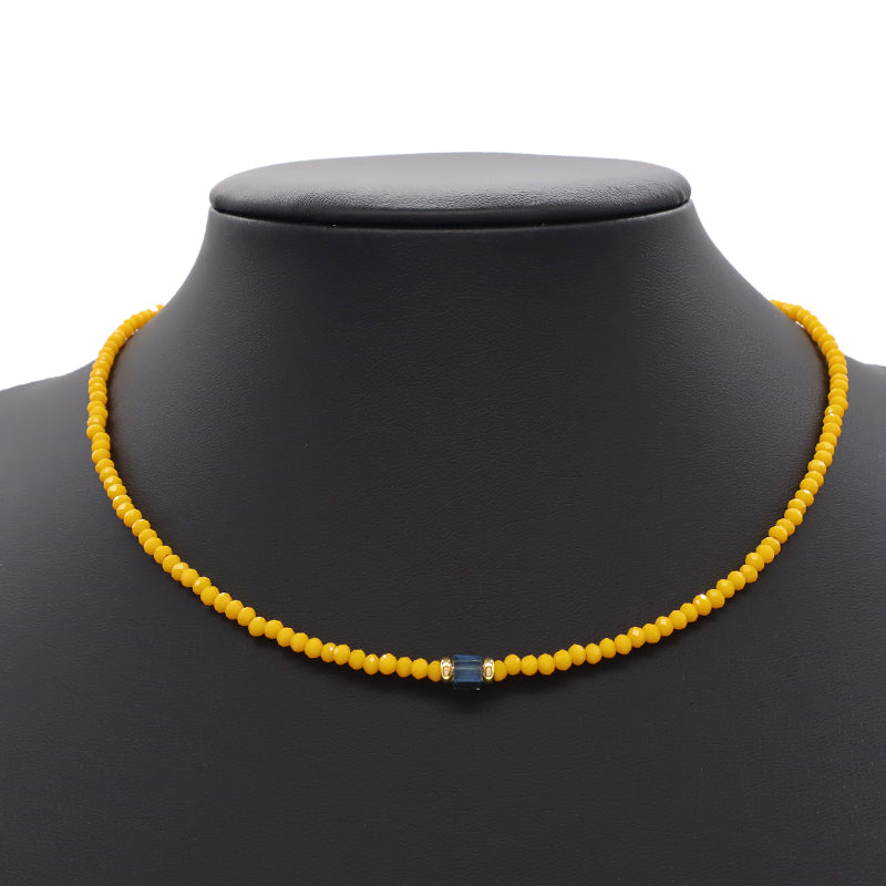 Handmade OEM Wholesale Fashion Customized Gold Plated Glass Crystal Necklace For Women Gift