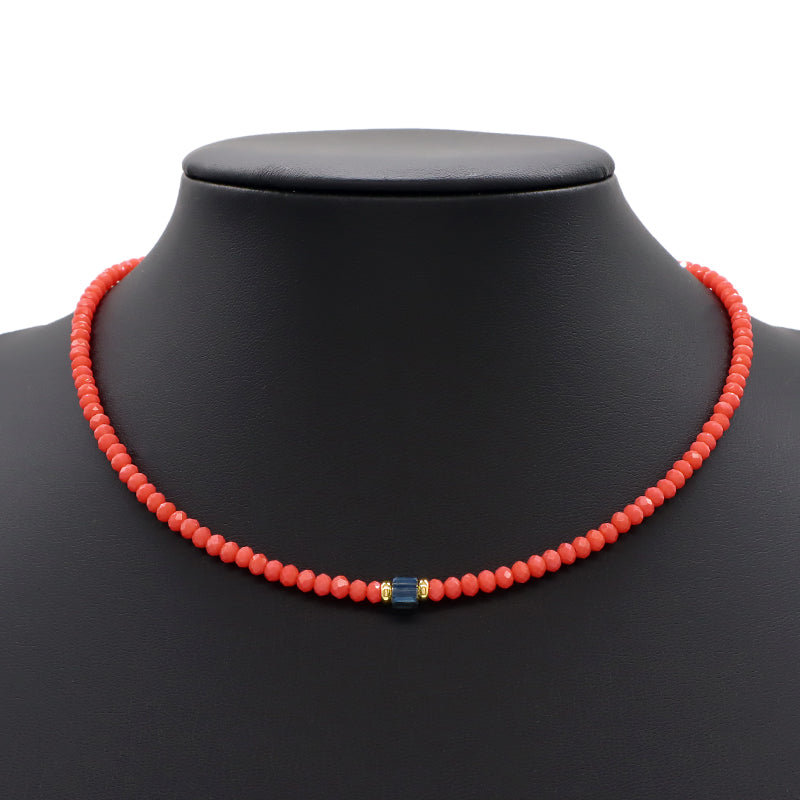 Handmade OEM Wholesale Fashion Customized Gold Plated Glass Crystal Necklace For Women Gift