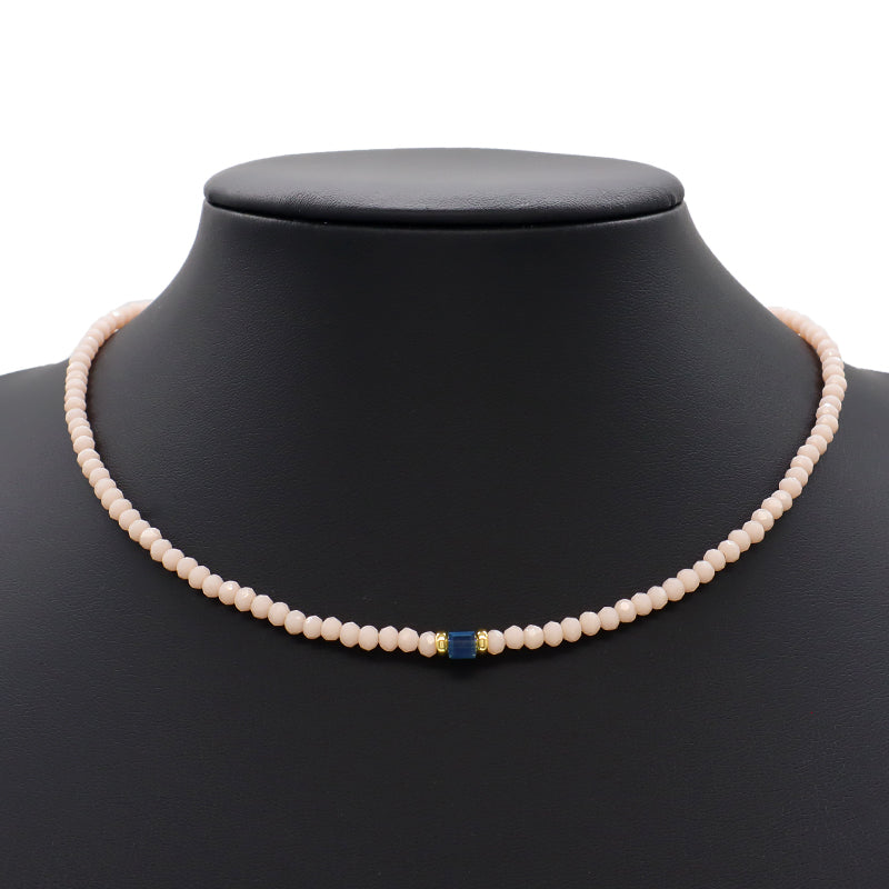 Handmade OEM Wholesale Fashion Customized Gold Plated Glass Crystal Necklace For Women Gift
