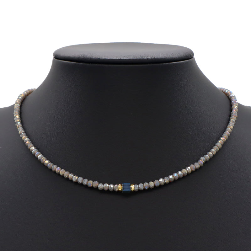 Handmade OEM Wholesale Fashion Customized Gold Plated Glass Crystal Necklace For Women Gift