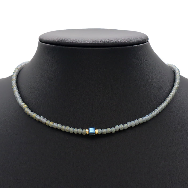 Handmade OEM Wholesale Fashion Customized Gold Plated Glass Crystal Necklace For Women Gift