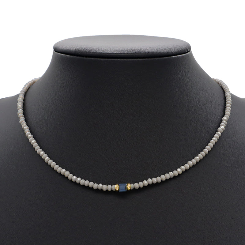 Handmade OEM Wholesale Fashion Customized Gold Plated Glass Crystal Necklace For Women Gift