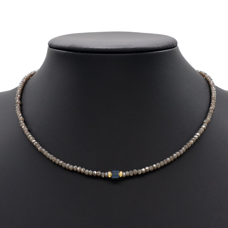 Handmade OEM Wholesale Fashion Customized Gold Plated Glass Crystal Necklace For Women Gift