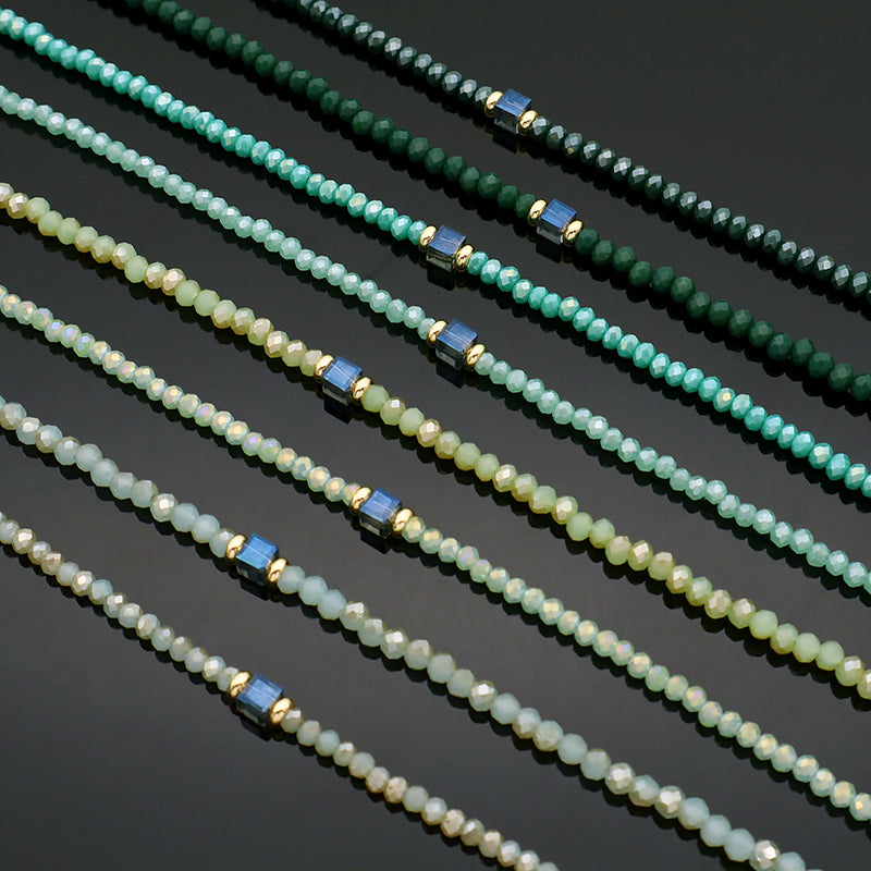 Handmade OEM Wholesale Fashion Customized Gold Plated Glass Crystal Necklace For Women Gift