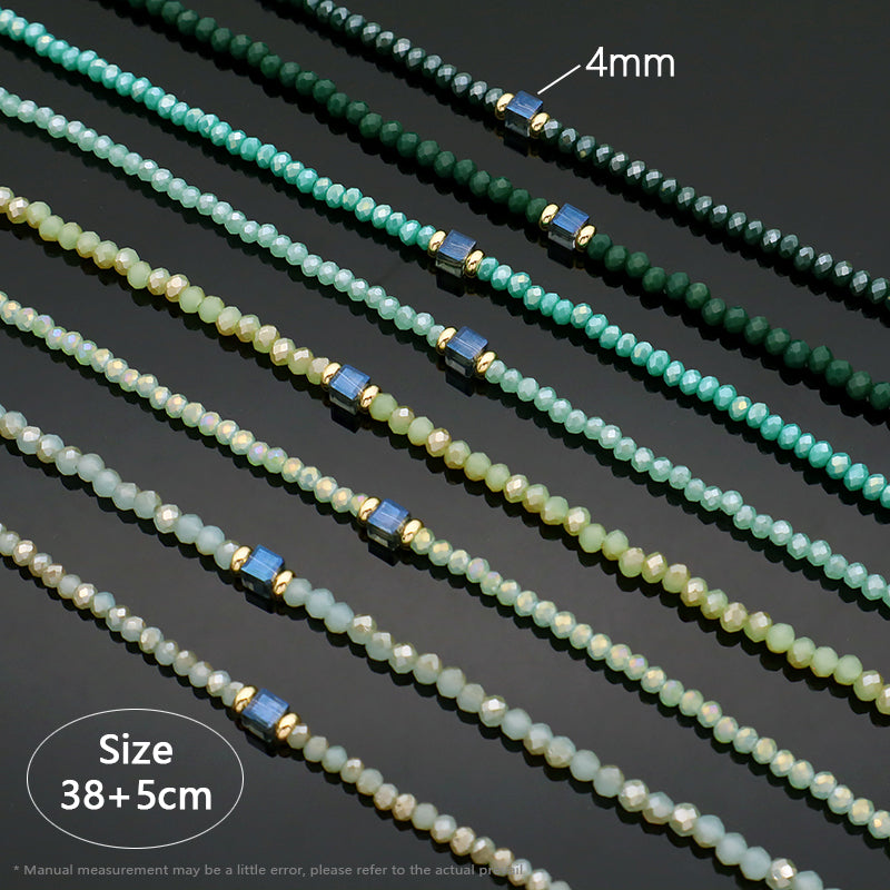 Handmade OEM Wholesale Fashion Customized Gold Plated Glass Crystal Necklace For Women Gift