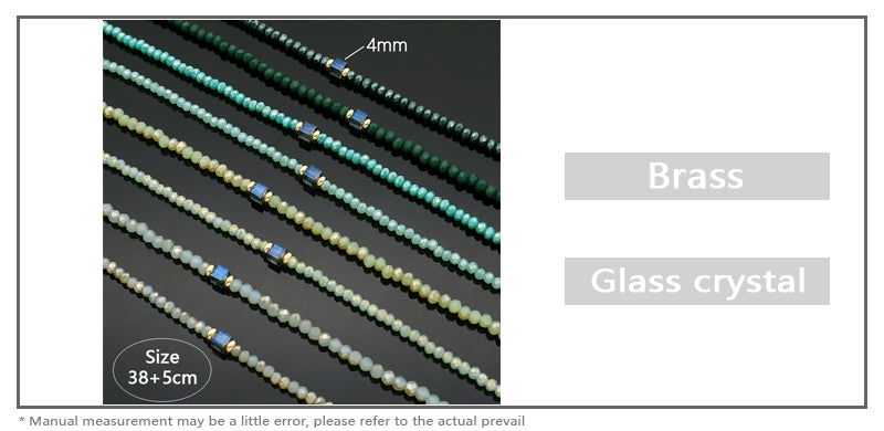 Handmade OEM Wholesale Fashion Customized Gold Plated Glass Crystal Necklace For Women Gift