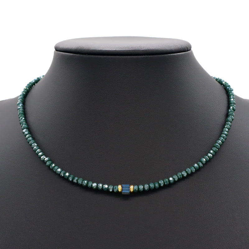 Handmade OEM Wholesale Fashion Customized Gold Plated Glass Crystal Necklace For Women Gift