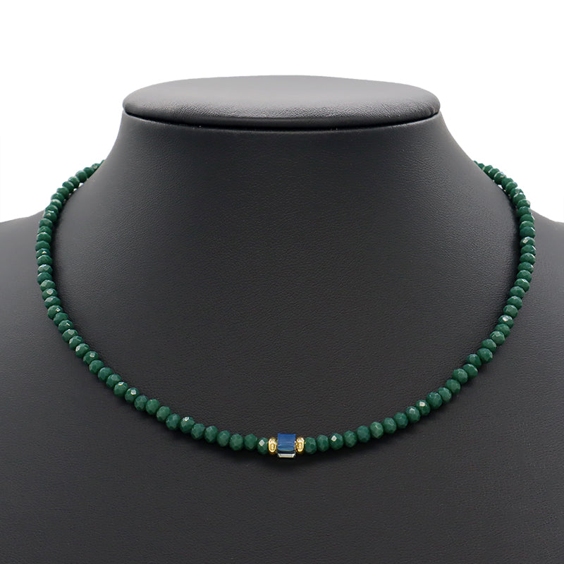 Handmade OEM Wholesale Fashion Customized Gold Plated Glass Crystal Necklace For Women Gift