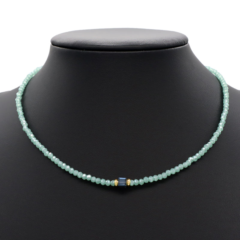 Handmade OEM Wholesale Fashion Customized Gold Plated Glass Crystal Necklace For Women Gift