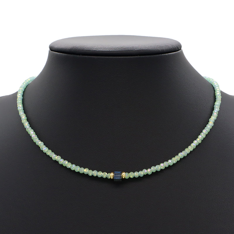 Handmade OEM Wholesale Fashion Customized Gold Plated Glass Crystal Necklace For Women Gift