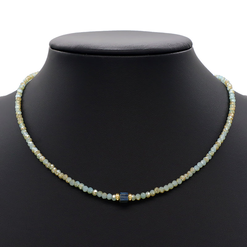 Handmade OEM Wholesale Fashion Customized Gold Plated Glass Crystal Necklace For Women Gift