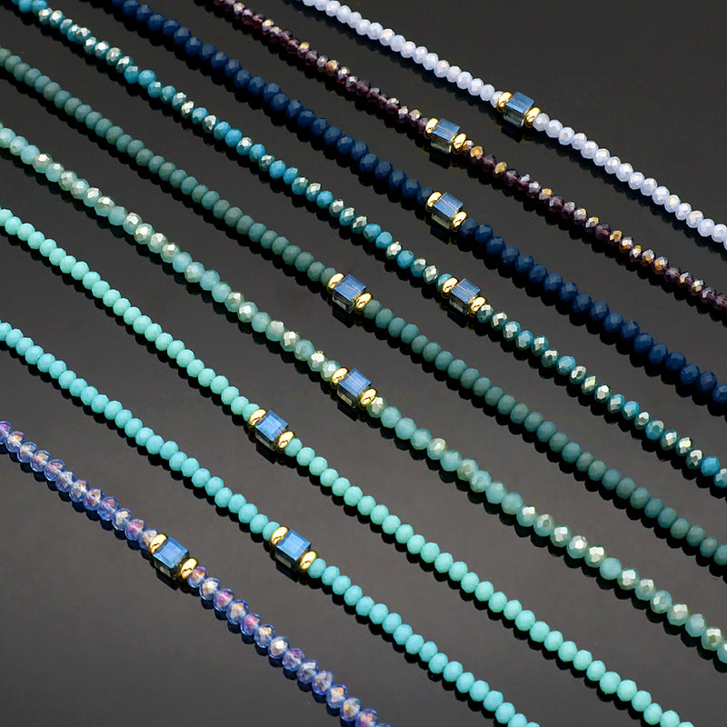 Handmade OEM Wholesale Fashion Customized Gold Plated Glass Crystal Necklace For Women Gift