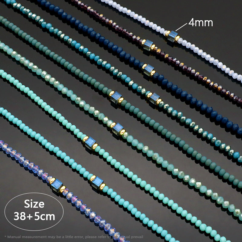 Handmade OEM Wholesale Fashion Customized Gold Plated Glass Crystal Necklace For Women Gift