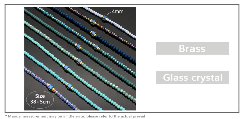 Handmade OEM Wholesale Fashion Customized Gold Plated Glass Crystal Necklace For Women Gift