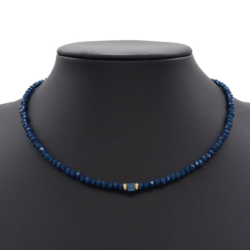 Handmade OEM Wholesale Fashion Customized Gold Plated Glass Crystal Necklace For Women Gift