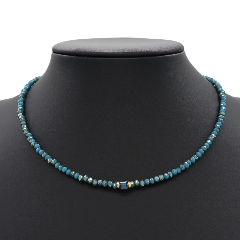 Handmade OEM Wholesale Fashion Customized Gold Plated Glass Crystal Necklace For Women Gift