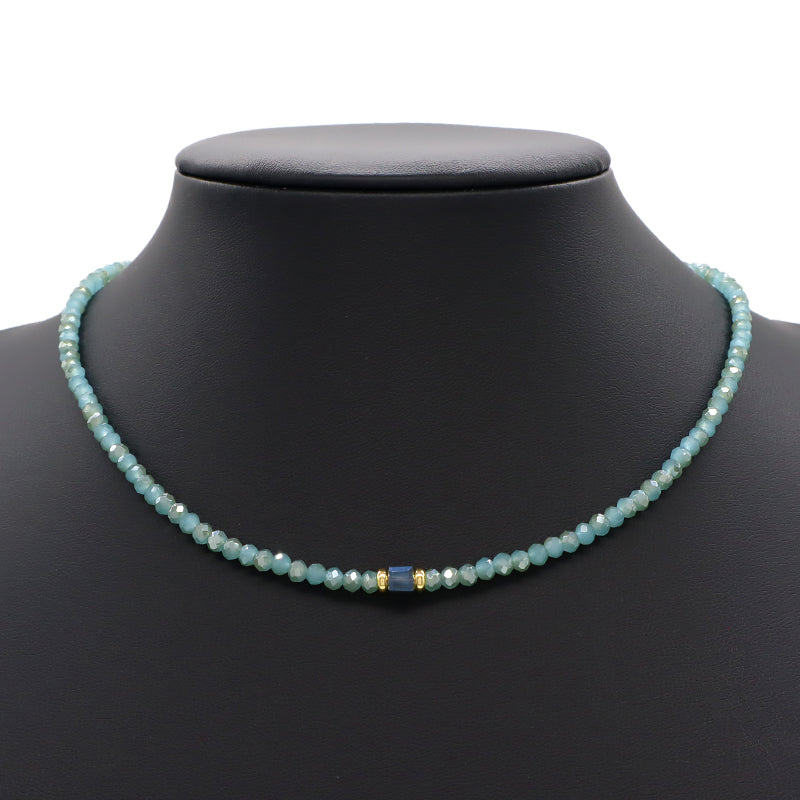 Handmade OEM Wholesale Fashion Customized Gold Plated Glass Crystal Necklace For Women Gift