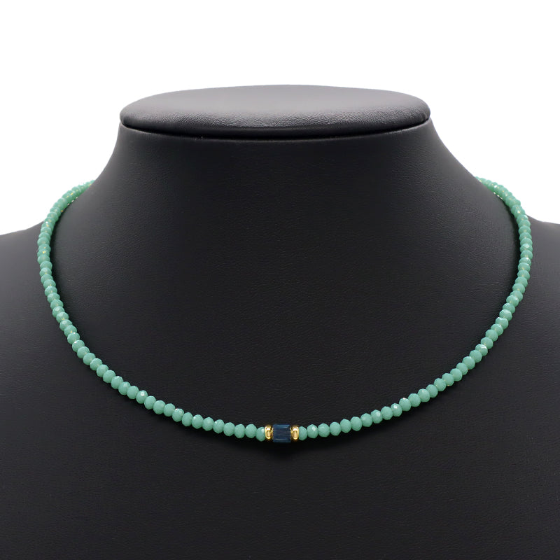 Handmade OEM Wholesale Fashion Customized Gold Plated Glass Crystal Necklace For Women Gift