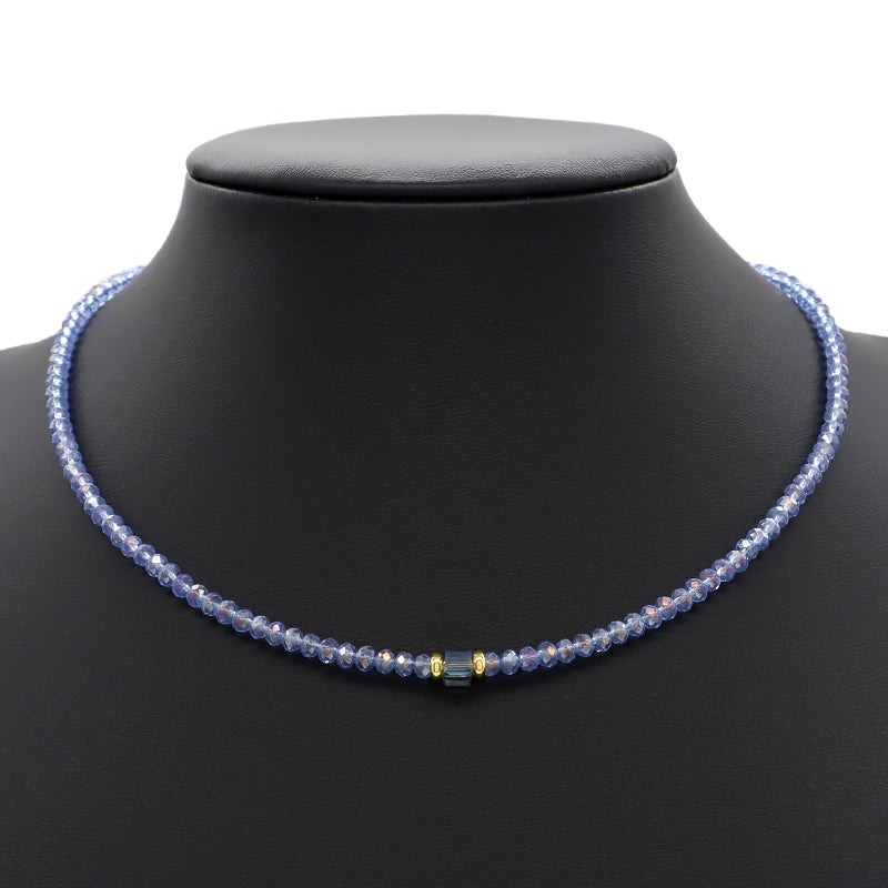 Handmade OEM Wholesale Fashion Customized Gold Plated Glass Crystal Necklace For Women Gift