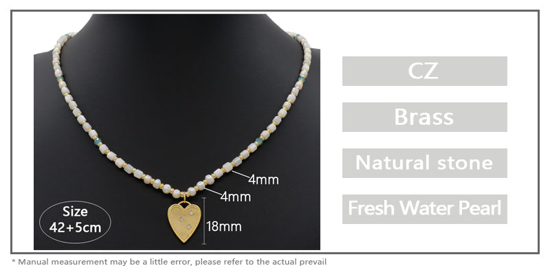 Handmade Custom Wholesale Trendy Manufacture Gold Plated Fresh Water Pearl Natural Stone Beads Pendant Necklace