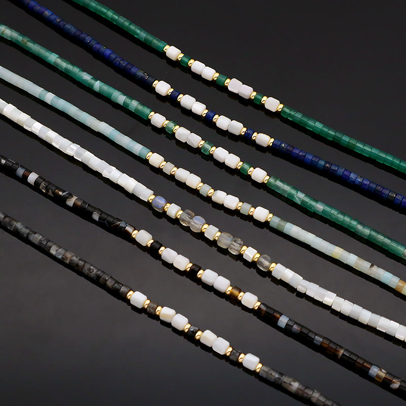 Design Wholesale Customized Simple Gold Plated Jewelry Handmade Natural Stone Beads Necklace
