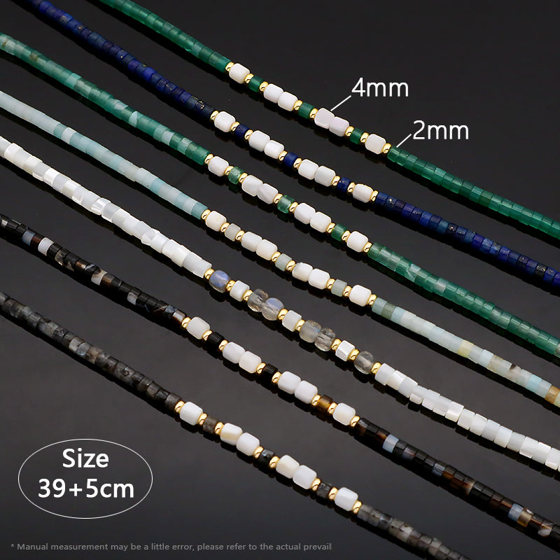 Design Wholesale Customized Simple Gold Plated Jewelry Handmade Natural Stone Beads Necklace