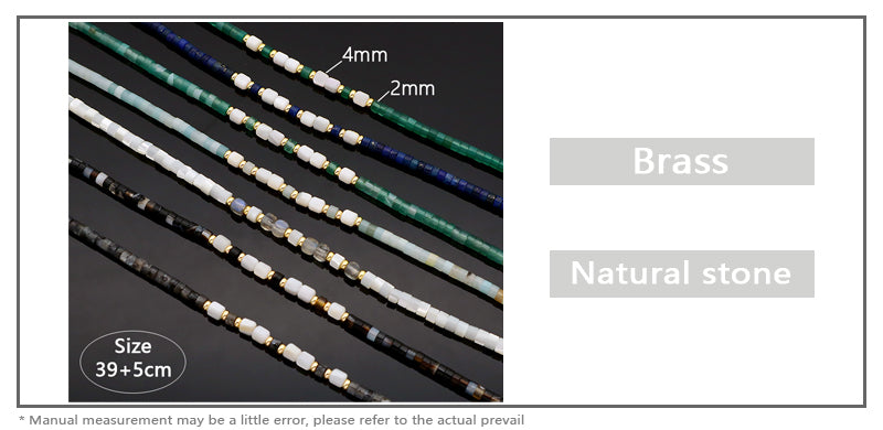 Design Wholesale Customized Simple Gold Plated Jewelry Handmade Natural Stone Beads Necklace