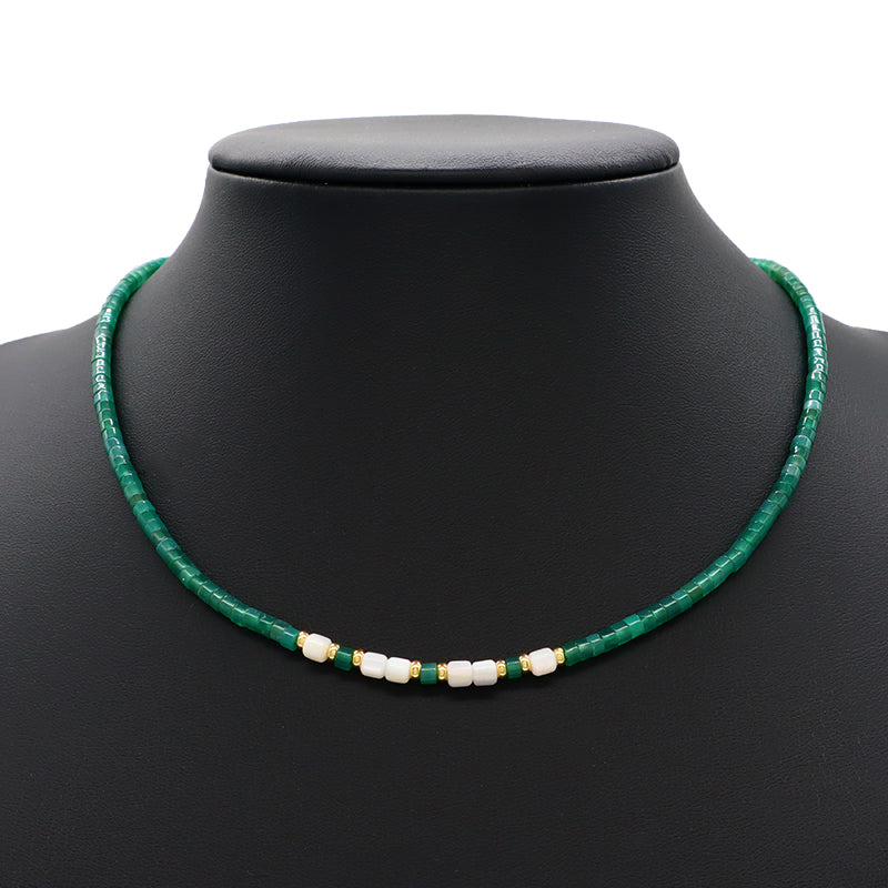 Design Wholesale Customized Simple Gold Plated Jewelry Handmade Natural Stone Beads Necklace