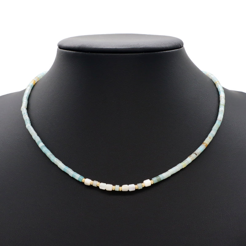 Design Wholesale Customized Simple Gold Plated Jewelry Handmade Natural Stone Beads Necklace