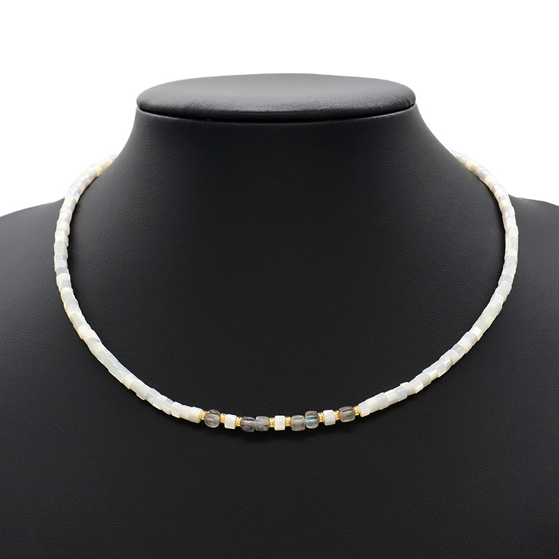 Design Wholesale Customized Simple Gold Plated Jewelry Handmade Natural Stone Beads Necklace
