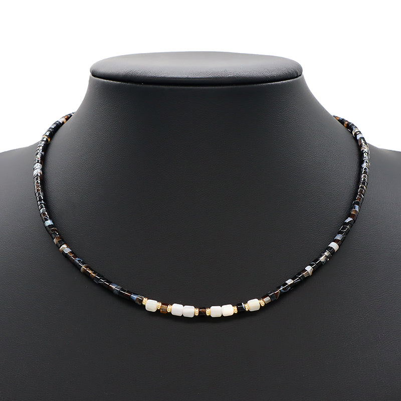 Design Wholesale Customized Simple Gold Plated Jewelry Handmade Natural Stone Beads Necklace