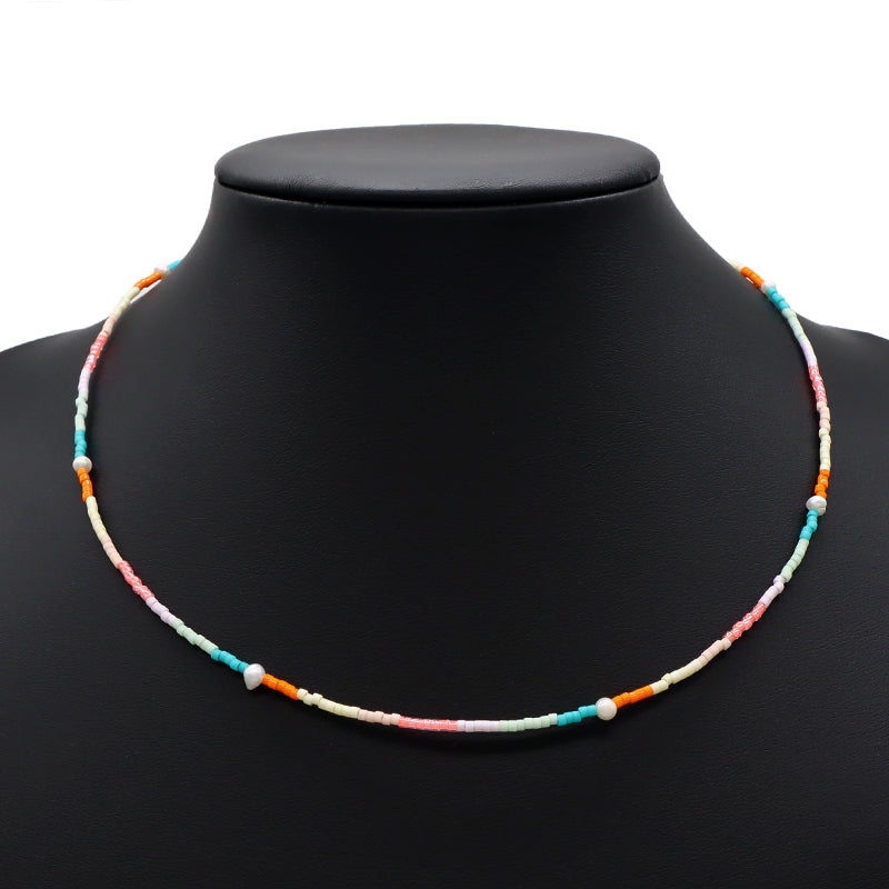 Custom Colorful Miyuki Beads Natural Freshwater Pearl Necklace