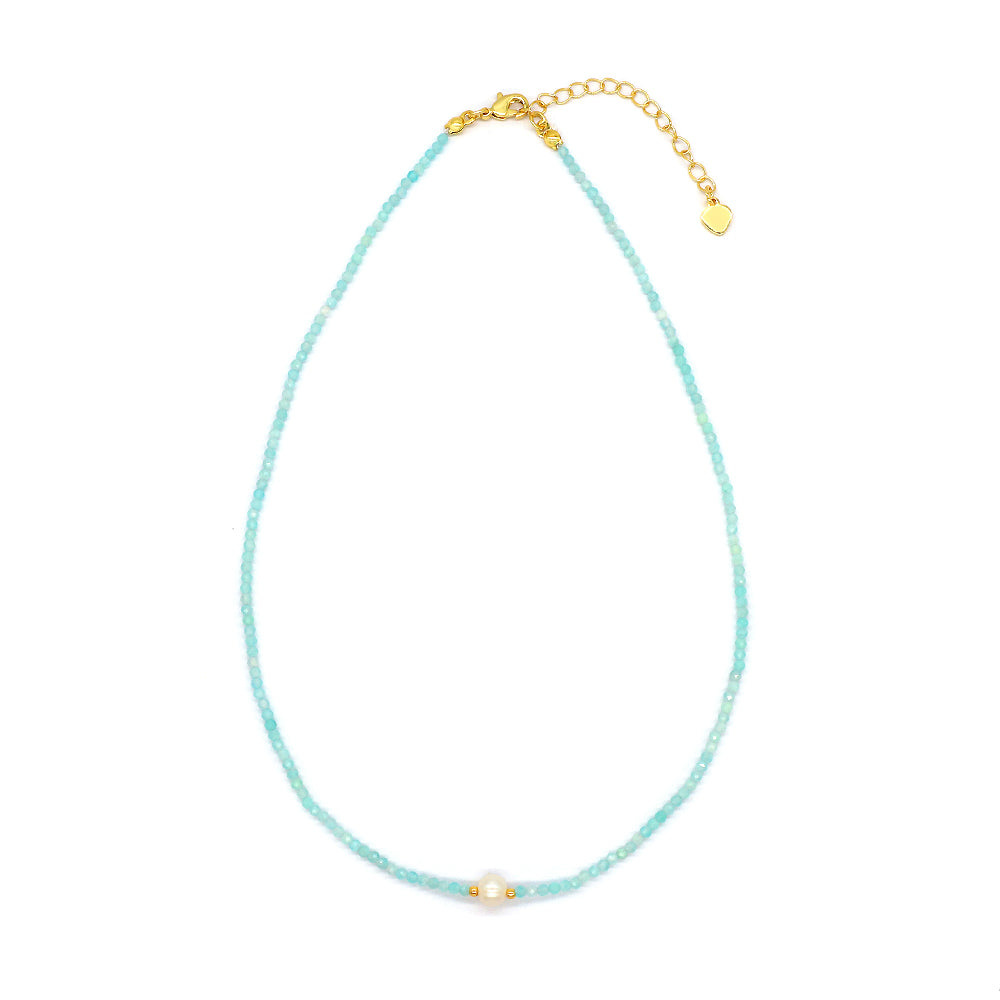 Multi-color Natural Stone Beads Handmade Macrame Bracelet With Fresh Water Pearl