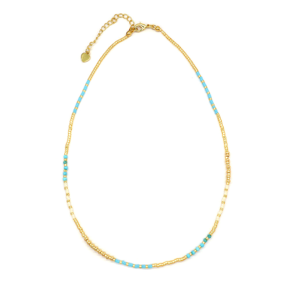 Blue Turquoise Natural Stone Beads Necklace