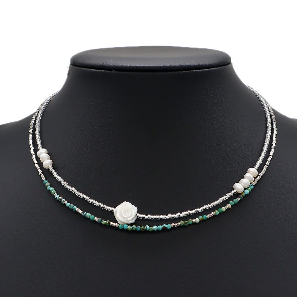 Custom Shell Charms Miyuki Natural Stone Beads Handmade Necklace