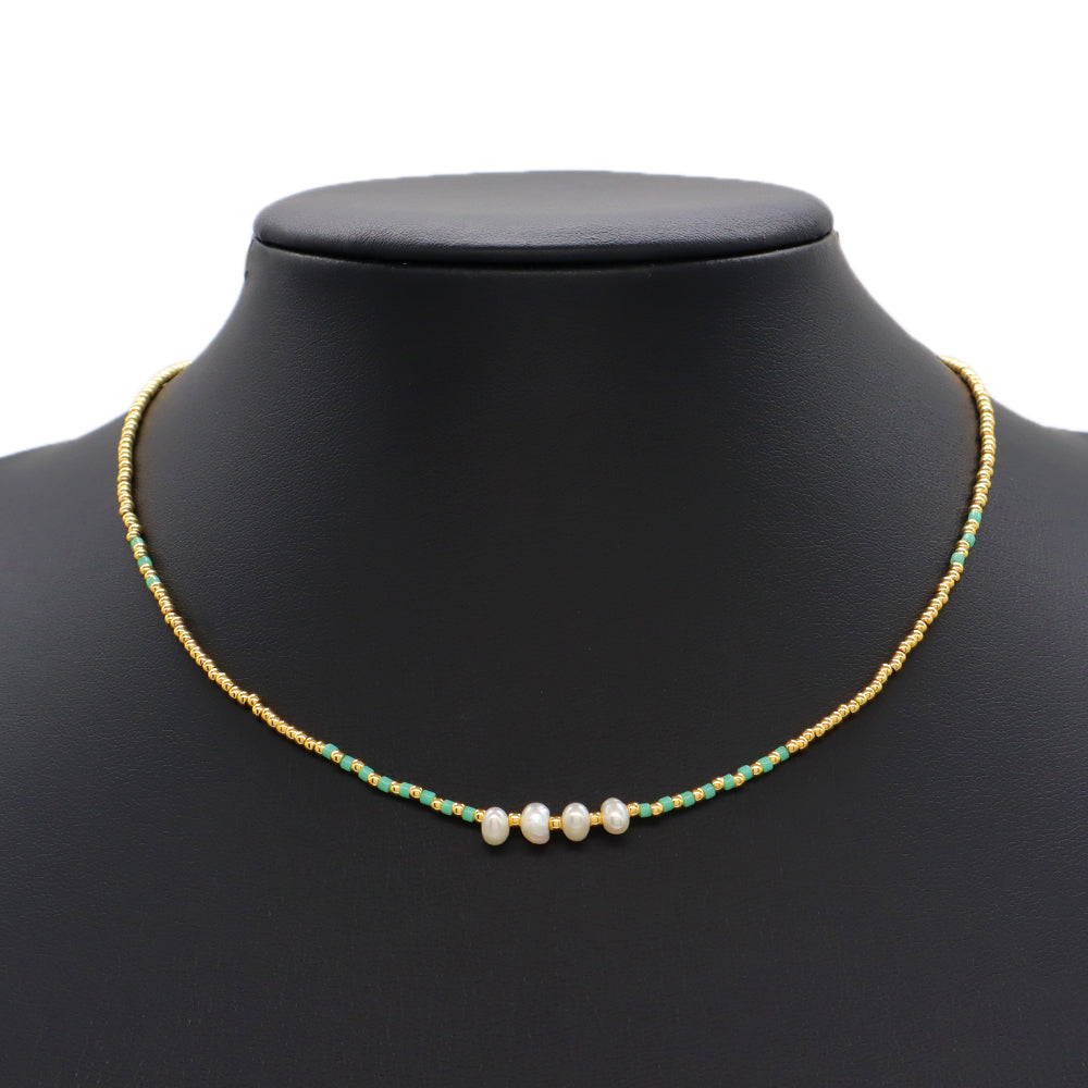 Handmade Colorful Miyuki Brass Beads Necklace