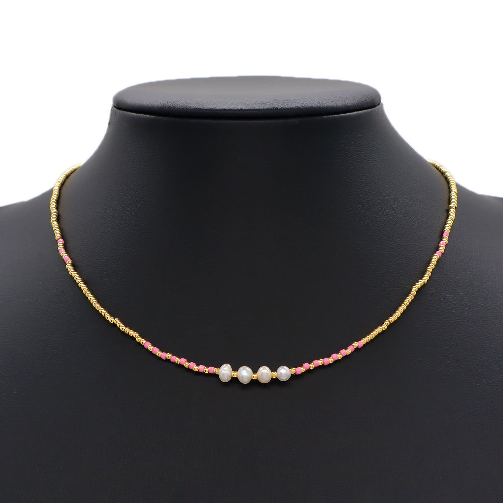 Handmade Colorful Miyuki Brass Beads Necklace