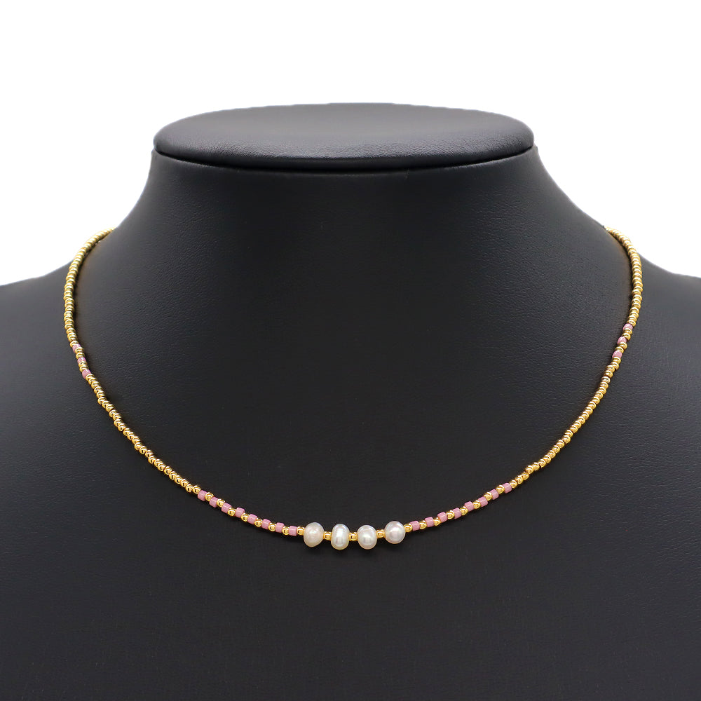 Handmade Colorful Miyuki Brass Beads Necklace