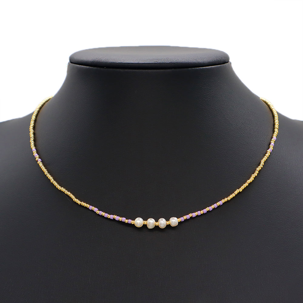 Handmade Colorful Miyuki Brass Beads Necklace