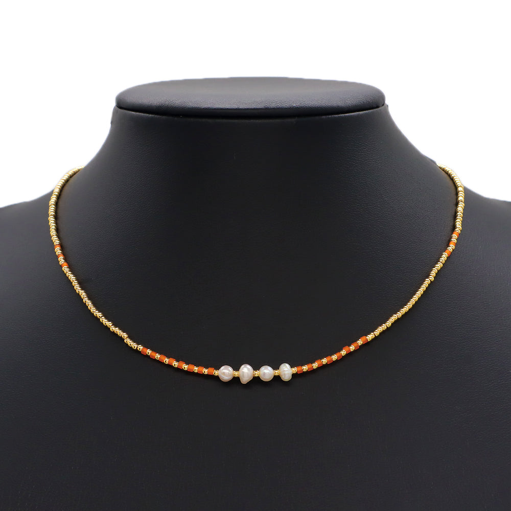 Handmade Colorful Miyuki Brass Beads Necklace