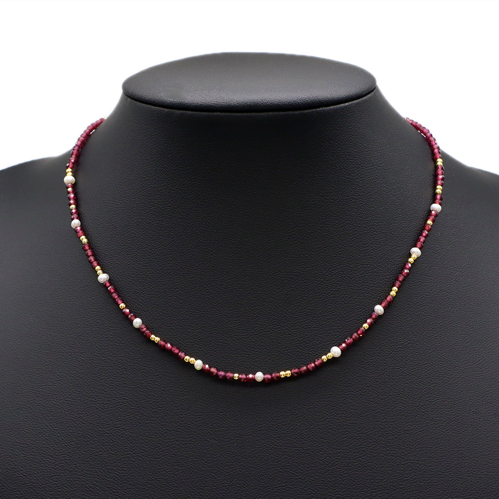 Natural Stone Fresh Water Pearl Handmade Necklace