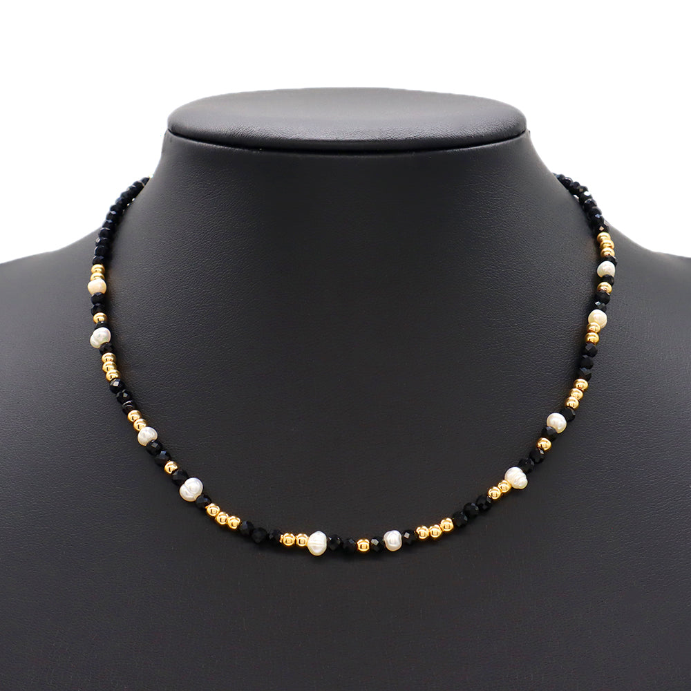 3mm Natural Stone Fresh Water Pearl Handmade Necklace
