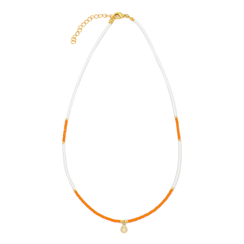 Custom Handmade Colorful Miyuki Beads 925 Sterling Silver CZ Pendant Necklace