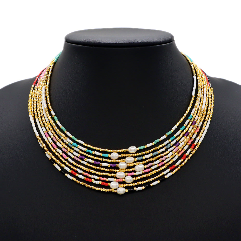 Custom Handmade 925 Sterling Silver Colorful Miyuki Beads Necklace