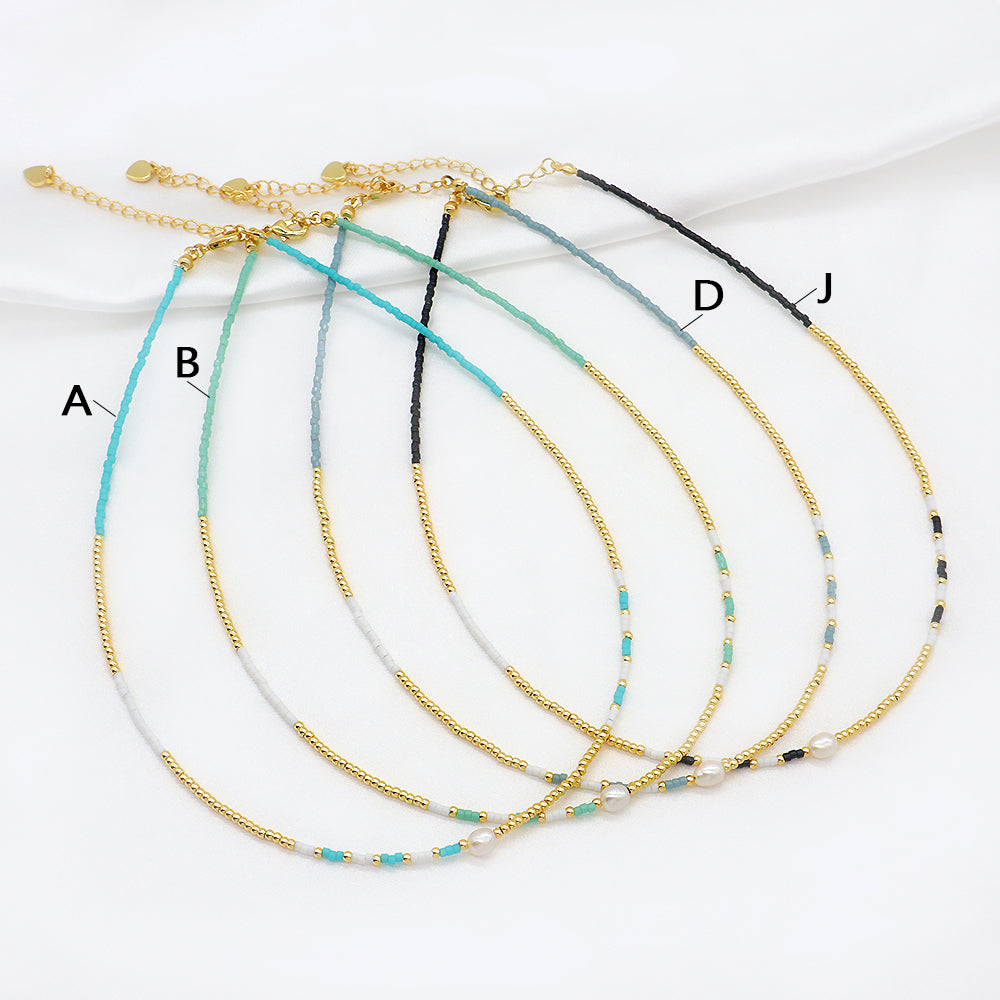 Custom Handmade 925 Sterling Silver Colorful Miyuki Beads Necklace