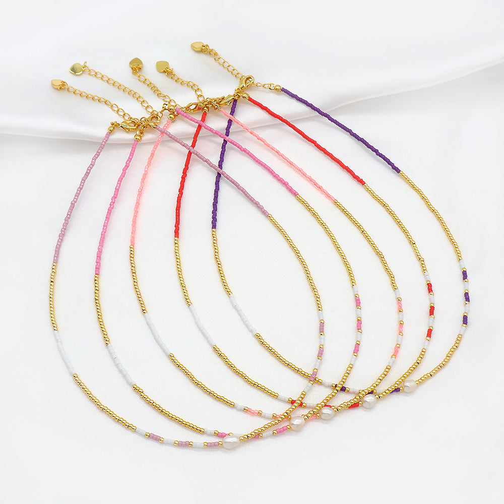 Custom Handmade 925 Sterling Silver Colorful Miyuki Beads Necklace