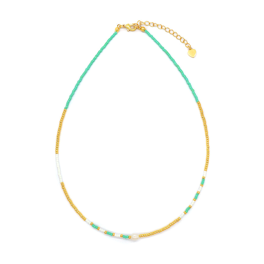 Custom Handmade 925 Sterling Silver Colorful Miyuki Beads Necklace