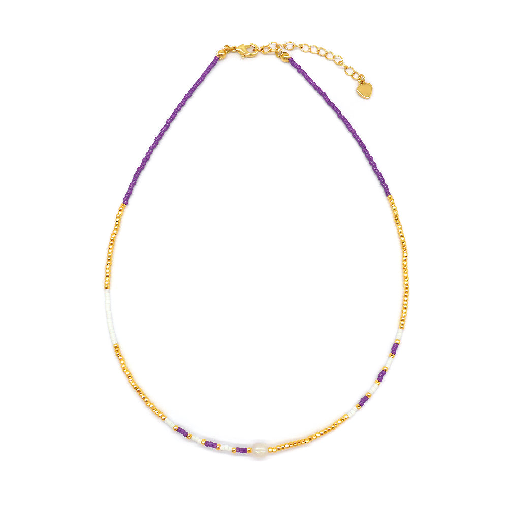 Custom Handmade 925 Sterling Silver Colorful Miyuki Beads Necklace