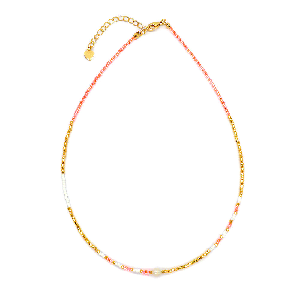 Custom Handmade 925 Sterling Silver Colorful Miyuki Beads Necklace