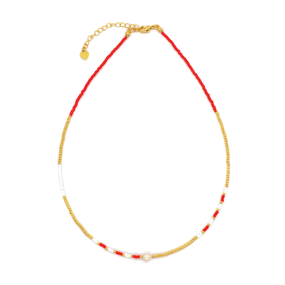 Custom Handmade 925 Sterling Silver Colorful Miyuki Beads Necklace